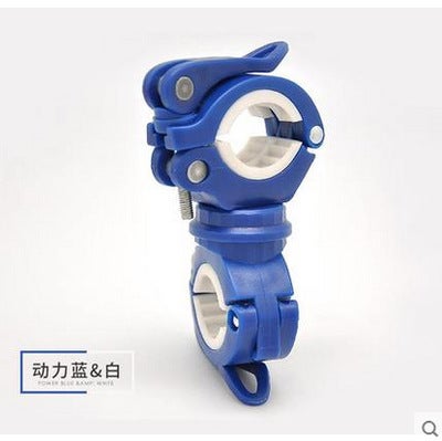 Generic 360 lamp holder bicycle flashlight color lamp clip front lamp holder fixing bracket car clip mountain bike equipment accessories Dream Blue 