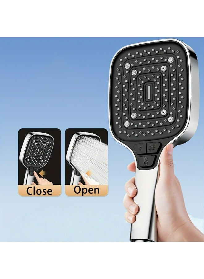 رأس دش يدوي عالي الضغط مع 3 أوضاع رش، إيقاف المياه بنقرة واحدة، رش مطري وتوربو، دش يدوي سهل التركيب للاستخدام اليومي - Image 4