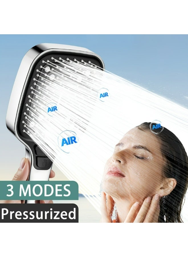 رأس دش يدوي عالي الضغط مع 3 أوضاع رش، إيقاف المياه بنقرة واحدة، رش مطري وتوربو، دش يدوي سهل التركيب للاستخدام اليومي - Image 3