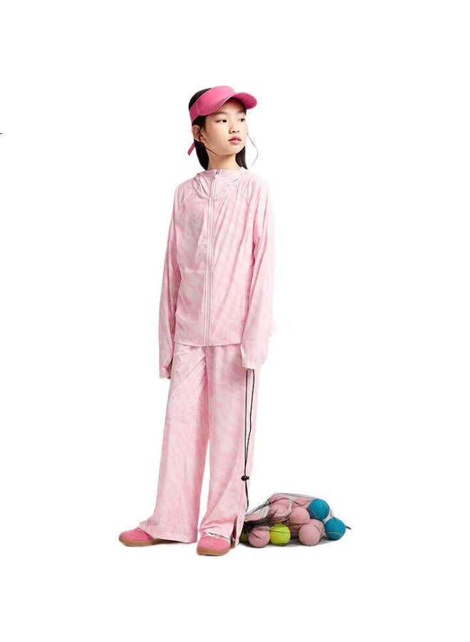 Annil Girls' Sun Protection Jacket Summer New Ice-Cool Elastic Hooded Fashion Slim Fit Sports - Image 3