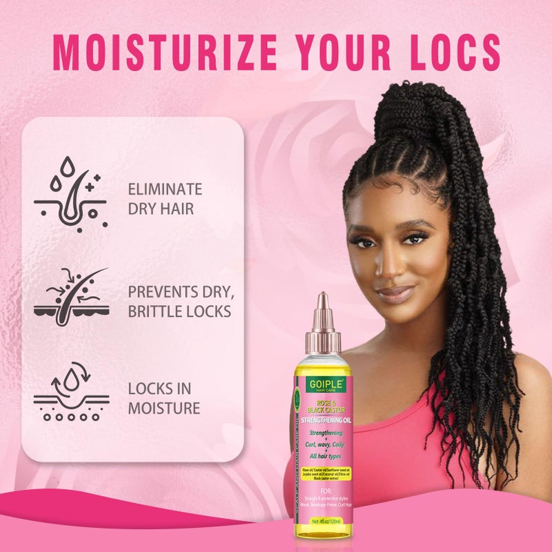 Goiple Edge Control Wax for Women Strong Hold - Edge Smoother Edge Wax Styling Gel Edge Control Wax for Black Hair - Rose & Castor Hair Oil for Hair Growth Strengthening Hair Oil Briad Bonnet Brush Set - Image 5
