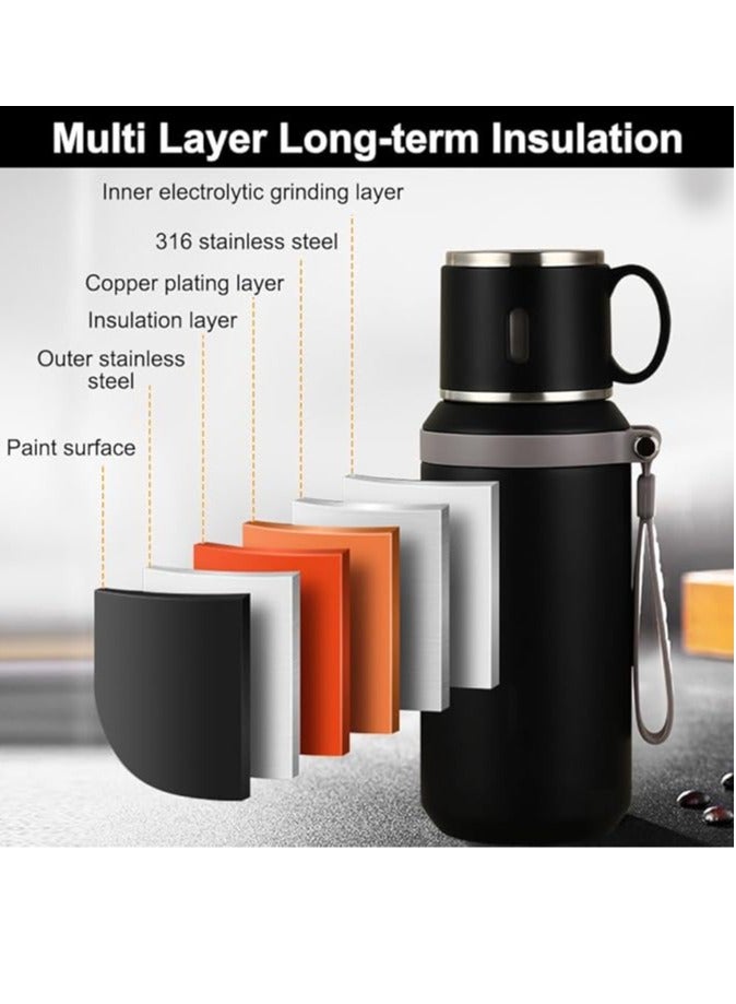 عربست كوب سفر، ترمس من الفولاذ المقاوم للصدأ بسعة 600 مل مع غطاء، زجاجة مياه معزولة ومضادة للتسرب للرجال والنساء - Image 4