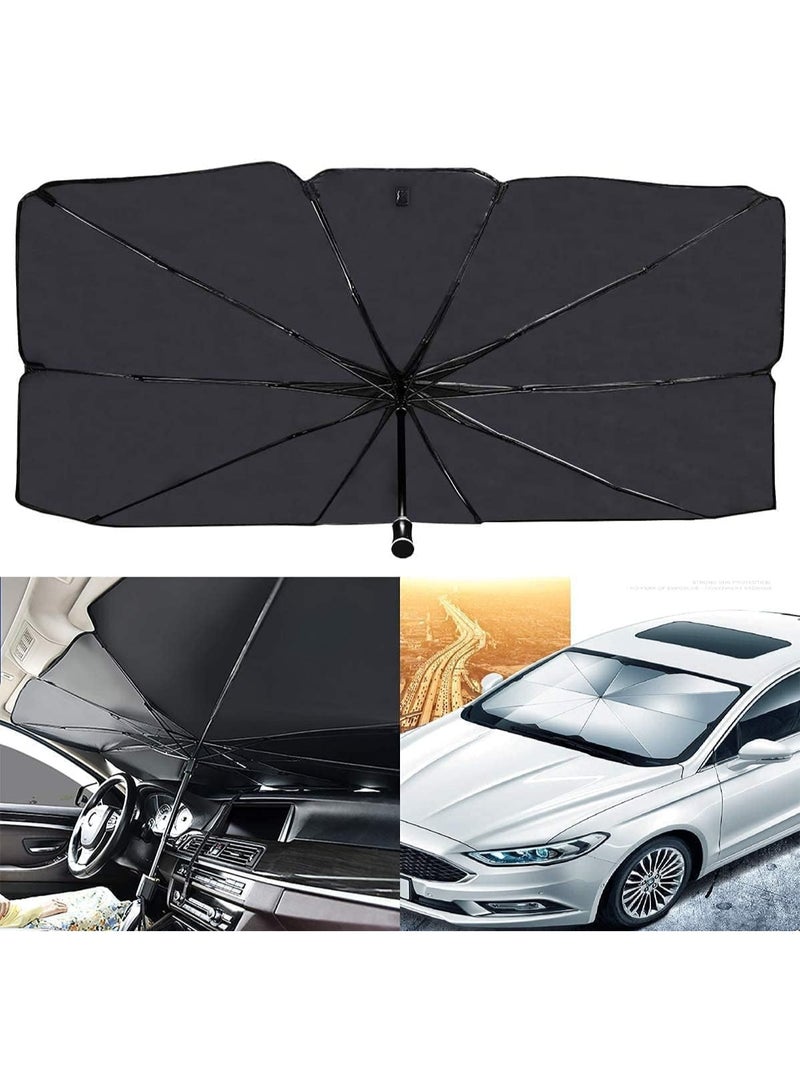 Car Sun Shade Umbrella, Foldable Sun Shade for Car Sun Protection from UV Rays and Sun Rays Suitable for Most Cars (122 * 65 cm) - Easy to Use and Store - Image 5