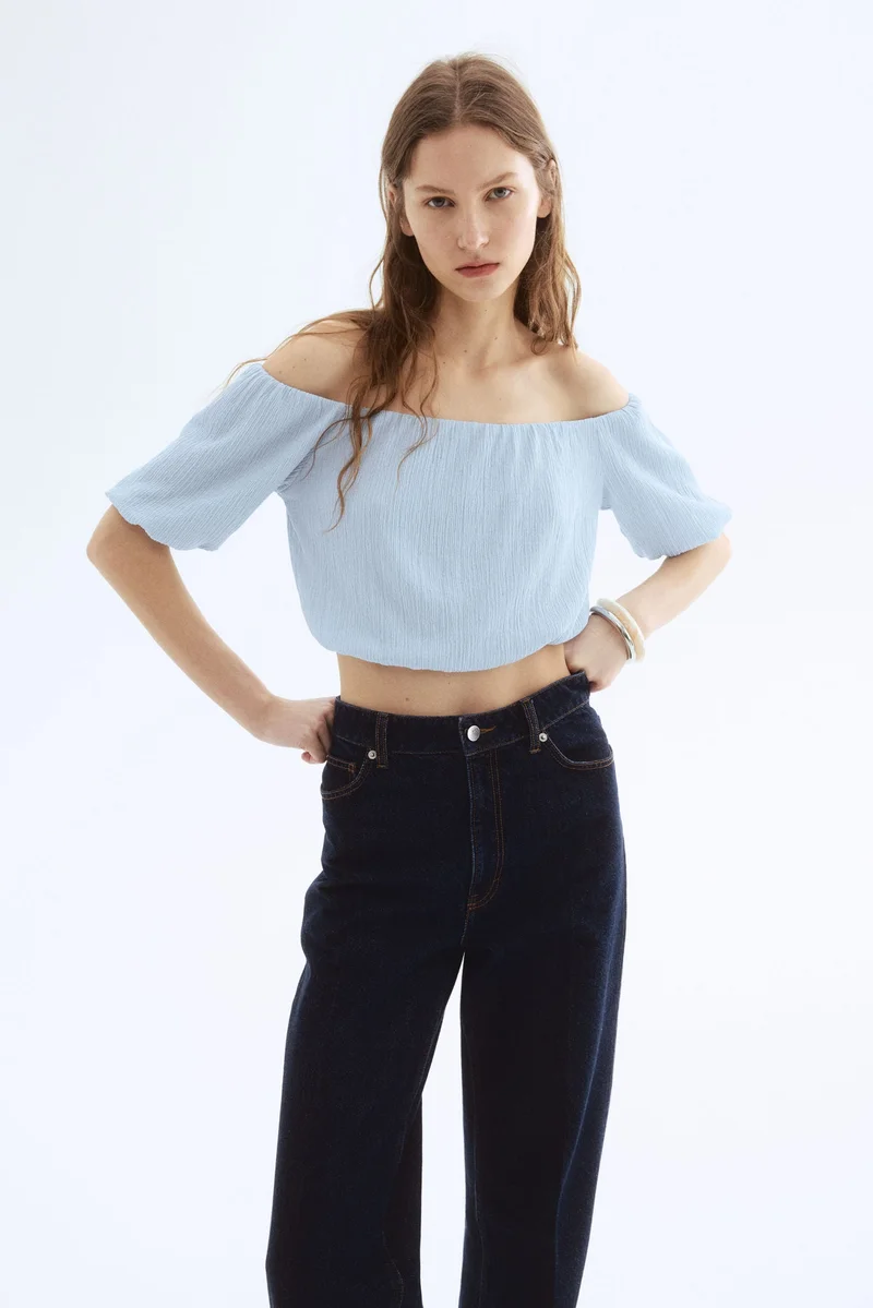 H&M Cropped off-the-shoulder top