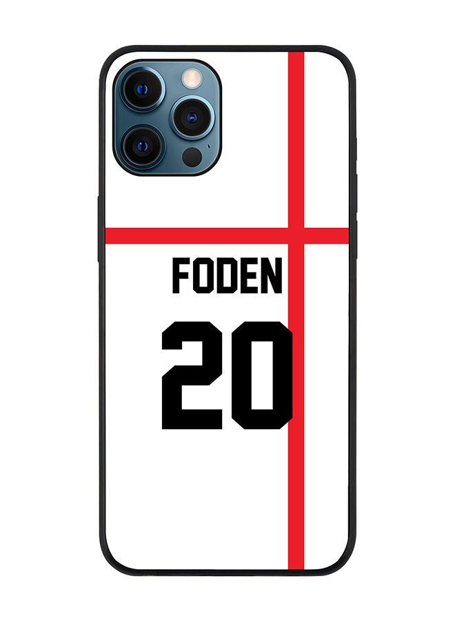 Stylizedd Rugged Black edge case for Apple iPhone 12 Pro Max Slim fit Soft Case Flexible Rubber Edges Anti Drop TPU Gel Thin Cover - Football Team - England Player Name - Foden - Image 1
