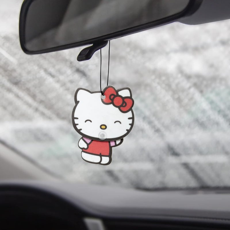 Plasticolor Hello Kitty Automotive Air Fresheners: PlastiColor WIiggle Hanging Car Air Freshener - Odor Eliminator for Car, Cute Hanging Air Freshener for a Fresh Driving Experience, 3 Packs - Image 4