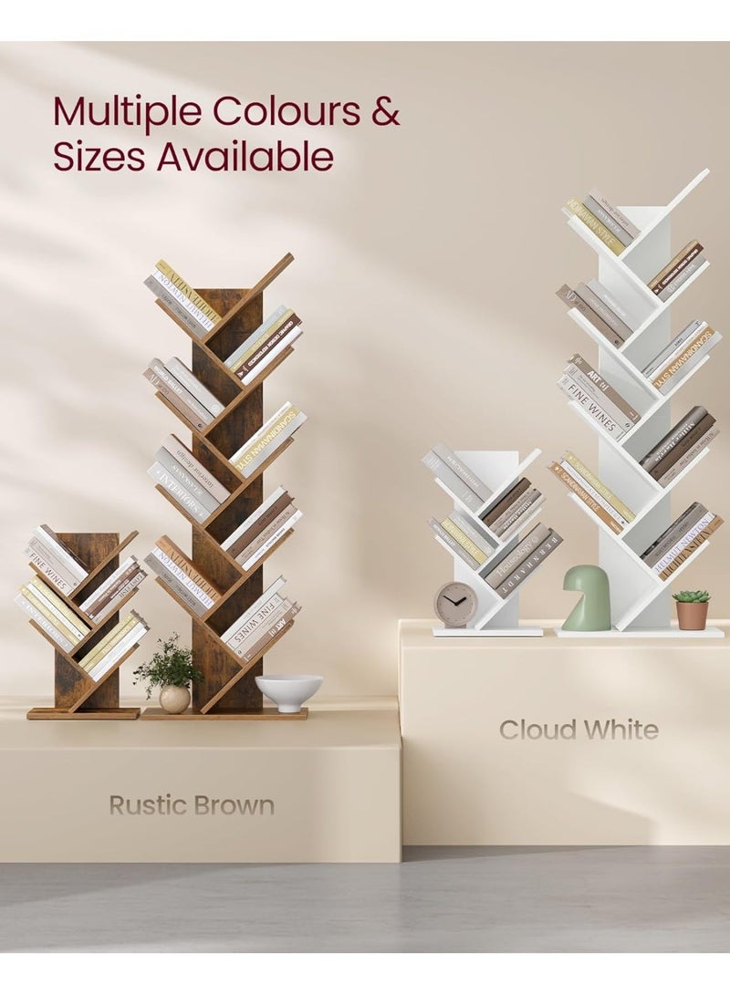 VASAGLE 5-Tier Tree Bookshelf, Space-Saving Corner Bookcase, Modern Rustic Brown Small Book Shelf for Bedroom, Living Room, Home Office, Holds Books, CDs, Games – Sturdy and Easy-to-Assemble - Image 4