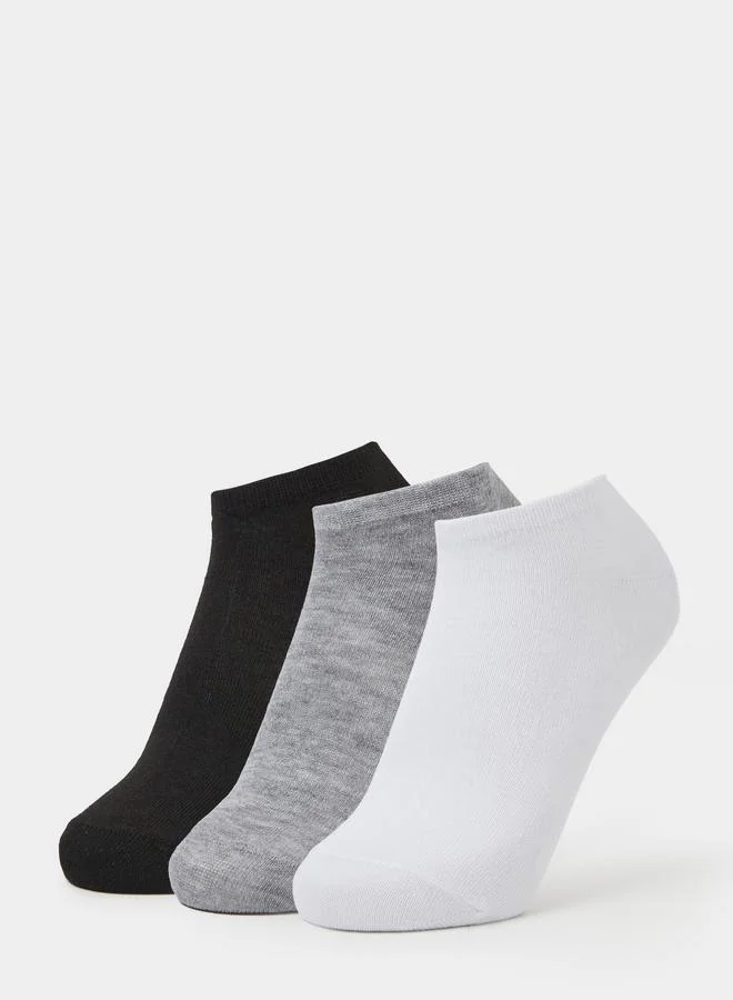 ستايلي Pack of 3 - Solid Ribbed Cuff Socks