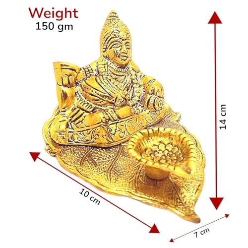 Kridaykraft Metal Kuber Deepam Oil lamp for or Bringing Good Luck, Prosperity and Wealth, - Image 2