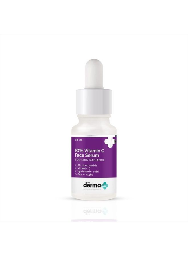THE derma Co 10% Vitamin C Face Serum with Vitamin C, 5% Niacinamide & Hyaluronic Acid 10ml - Image 1