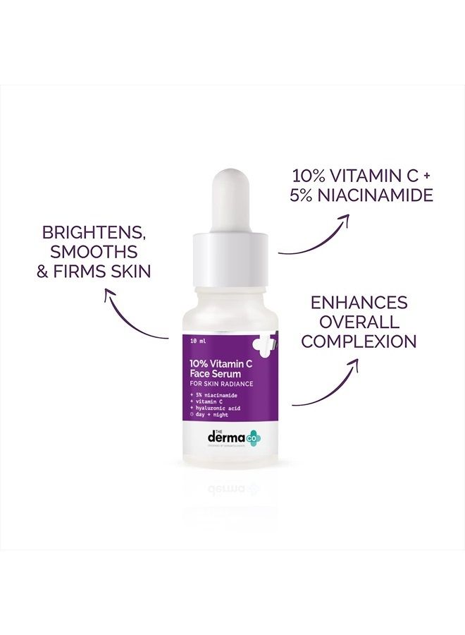 THE derma Co 10% Vitamin C Face Serum with Vitamin C, 5% Niacinamide & Hyaluronic Acid 10ml - Image 3