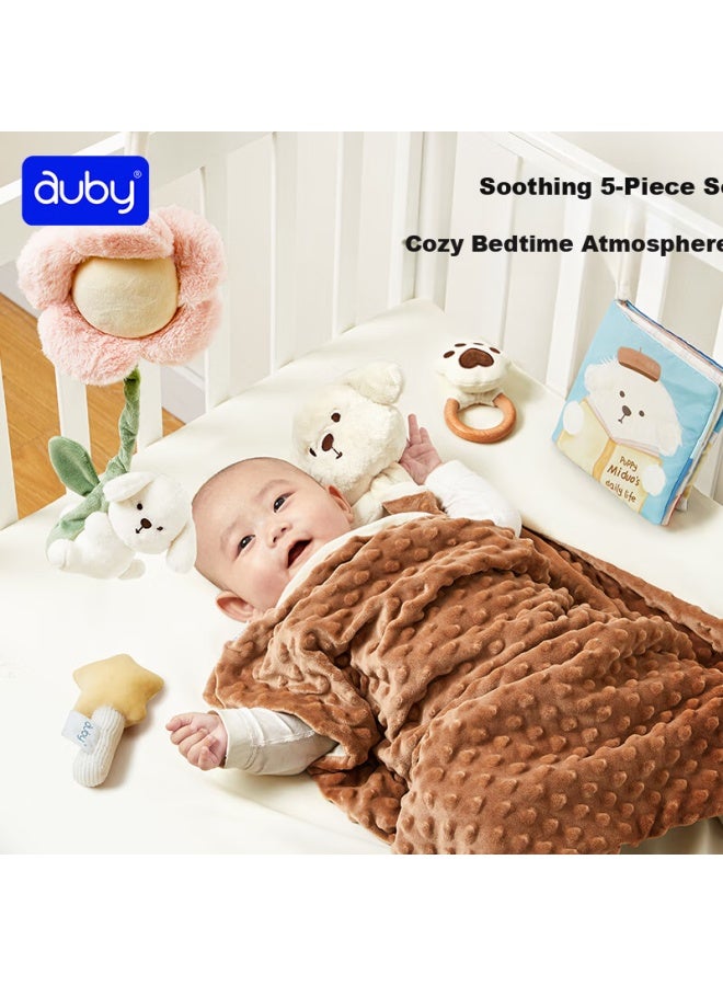 Auby Baby Toy Bean Blanket Book Rattle Crib Hanging Soothing Doll Cream Puppy Newborn Gift Box New Year Gift - Image 3
