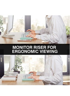 FlashHawk Monitor Stand Riser,Aluminum Computer Stand with 4 USB Port Charging and Keyboard Storage for Laptop/TV Printer/Fax Machine/Computer/iMac/MacBook  - Image 3