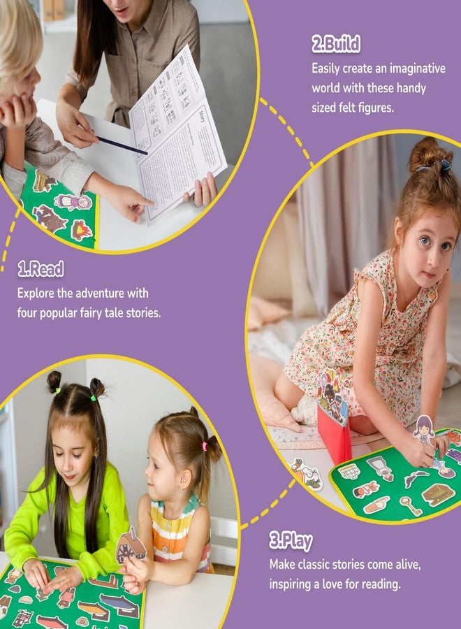 CHEFAN 12 Pack Felt Board Stories Set,Fairy-Tales Flannel Board Stories with a Foldable Board for Preschool Activities,Included Three Little Pigs,Little Red Riding Hood and The Mitten - Image 2