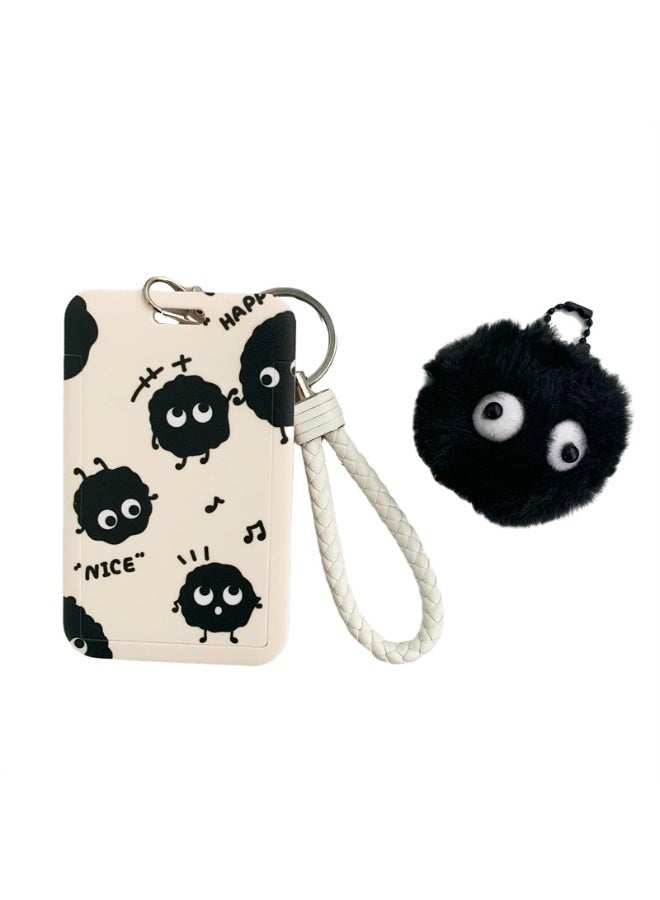 NIBEMINENT 1 - Piece Black Coal Balls Kpop Photo Card Holder Pendant Key Chain ID Badge Holder ID Card Holder Photo Card Protector for School ID Office ID Access Card for Women Girls - Image 3