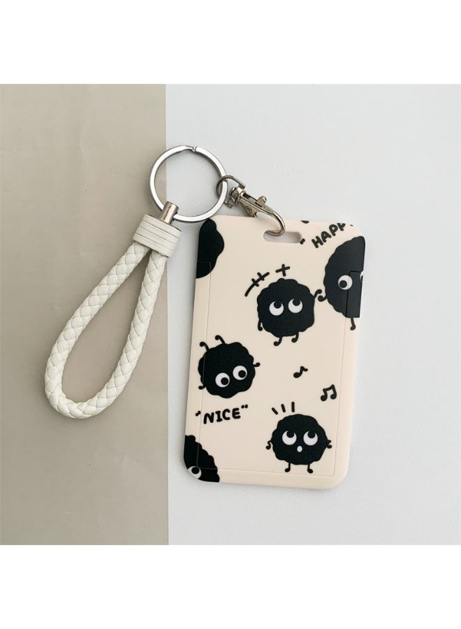 NIBEMINENT 1 - Piece Black Coal Balls Kpop Photo Card Holder Pendant Key Chain ID Badge Holder ID Card Holder Photo Card Protector for School ID Office ID Access Card for Women Girls - Image 1