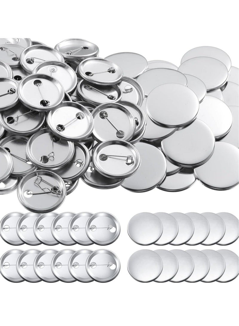 Captaintech Button Badge, 300Pcs Blank Button Pin Badges Kit, Button Maker DIY Button Pins Button Pin Badge Clear Pin Back Buttons, for DIY Crafts and Children's Paper Craft Activities and More - Image 1