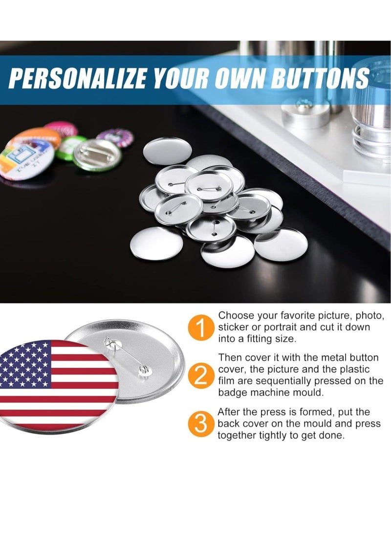 Captaintech Button Badge, 300Pcs Blank Button Pin Badges Kit, Button Maker DIY Button Pins Button Pin Badge Clear Pin Back Buttons, for DIY Crafts and Children's Paper Craft Activities and More - Image 5