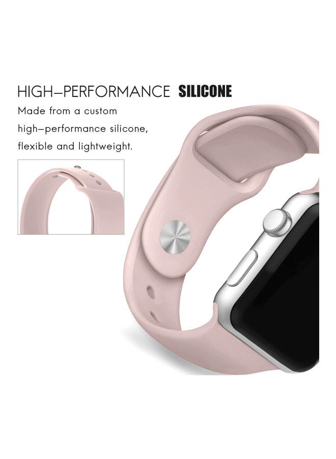 NIBEMINENT Replacement Smartwatch Band For Apple Watch 5/4/3/2/1- 42/44mm Light Pink - Image 2