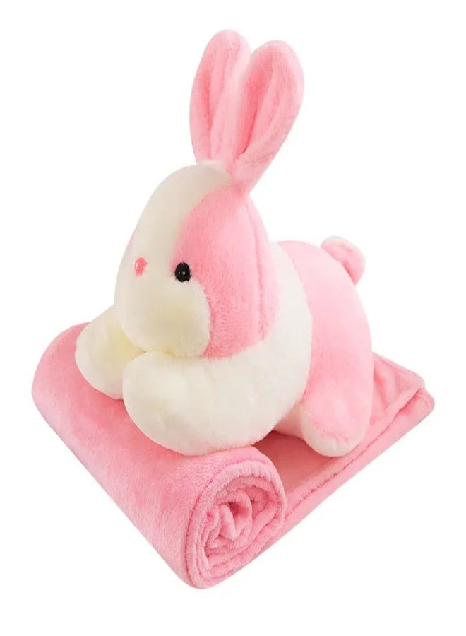 Softdreams Pink White Rabbit Soft Toy Adorable Gift for Kids | Furry and Cuddly Toy for Girls and Boys (Pink 30cm) - Image 2