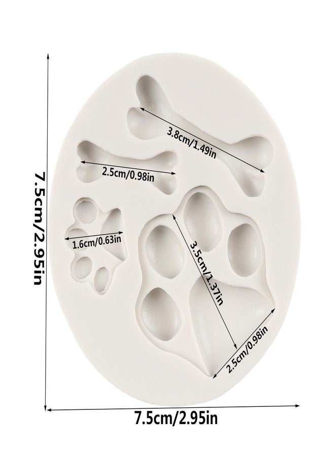 QDMOLDS قوالب سيليكون على شكل مخلب قطة أو كلب، قوالب عظمة لتزيين الكيك والكب كيك، زينة للشوكولاتة والحلوى والطين البوليمري ومعجون الصمغ. - Image 2