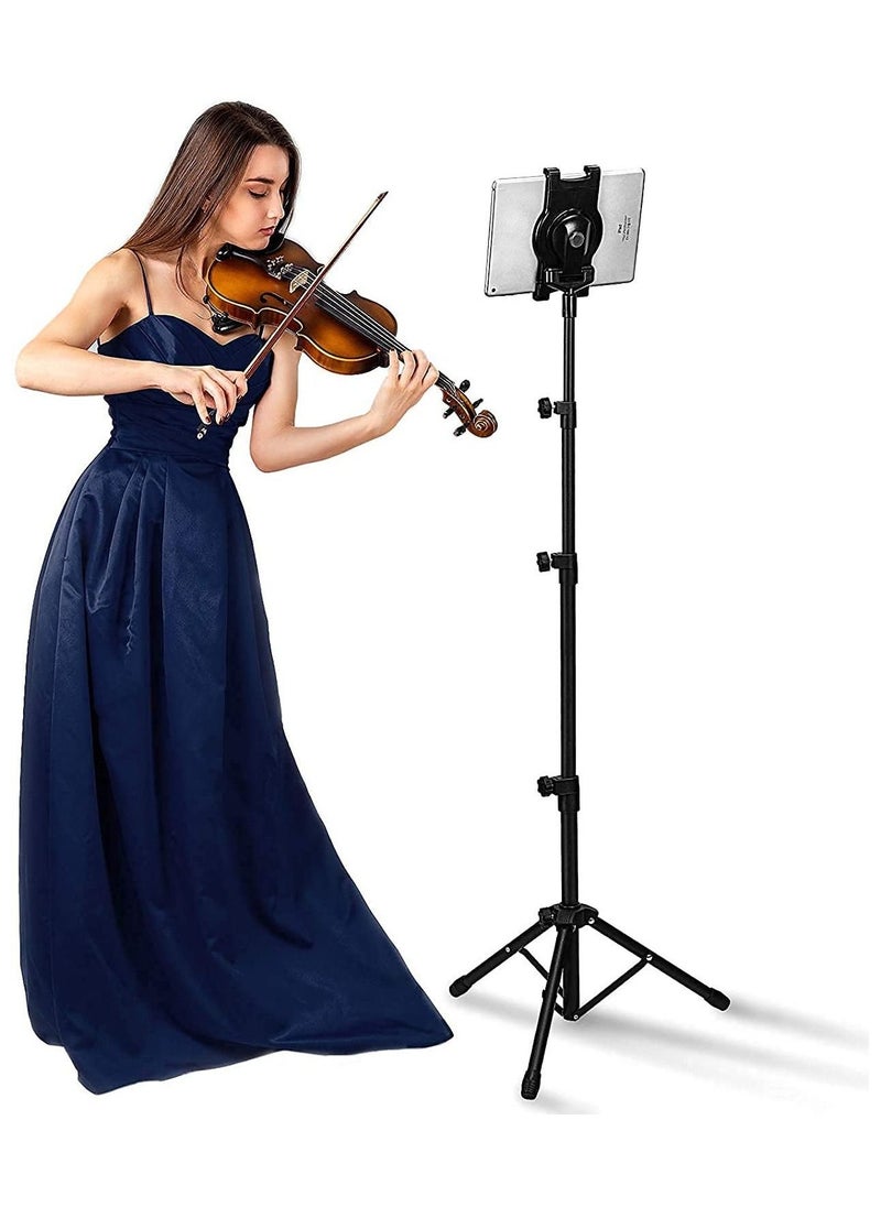 Tabletop Tablet Holder Stand, iPad Stand Floor Height Adjustable Tablet Tripod Stand for iPad Mini 1, 2, 3, iPad Air, iPad 2, 3, 4, 5, 6 and Most 7-10 inches Tablets, Easy Carrying Bag - Image 1