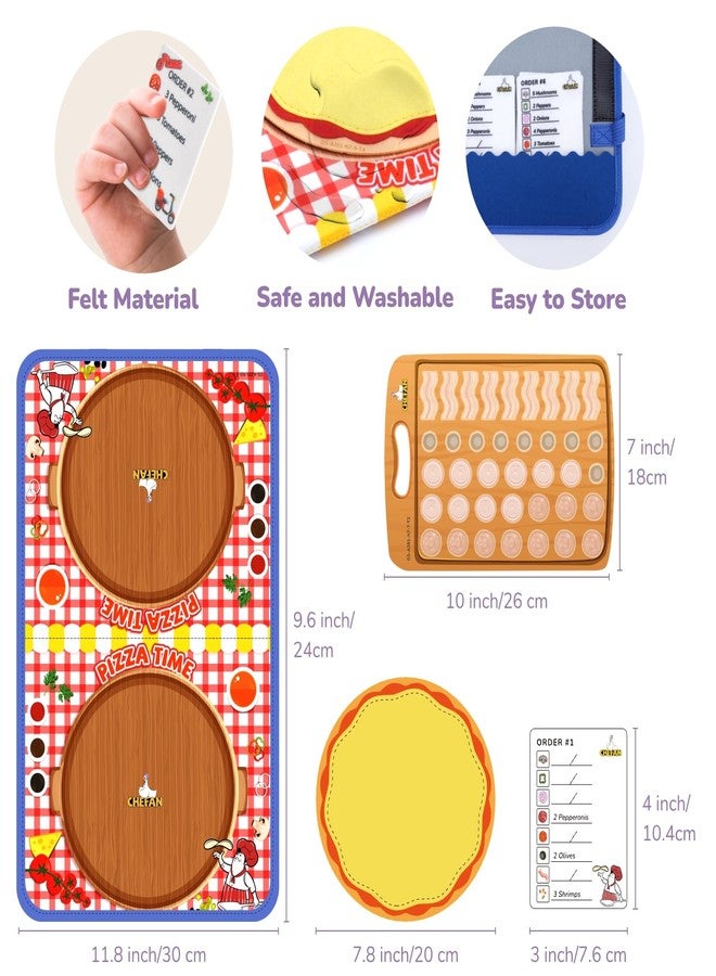 CHEFAN Pizza Counting Felt Board for Toddlers, Number Learning Toys, Make Pizza Time for Vegetables, Preschool Math Games, Manipulatives for Preschool - Image 4