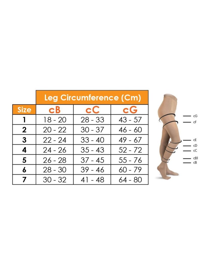 GO SILVER Over Knee High Compression Socks, Class 1 (18-21 mmHg) Open Toe With Silicon Flesh  - Image 3