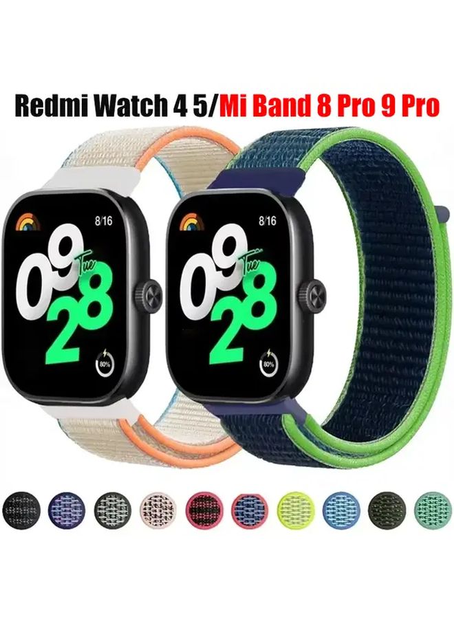 حلقة النايلون الجيرية لساعة Redmi Watch 4 و5 Mi Band 8 و9 Pro - مريحة وناعمة - Image 2