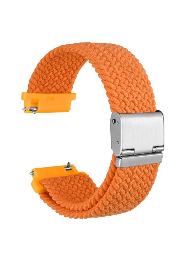 WOCCI 19mm Braided Nylon Watch Band for Men and Women, Quick Release, Silver Stainless Steel Buckle (Orange) - Image 1
