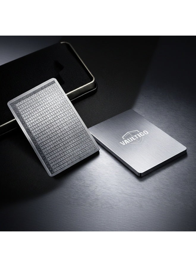 vaultigo Titanium Rectangle Seed Phrase Backup Plate - Image 1