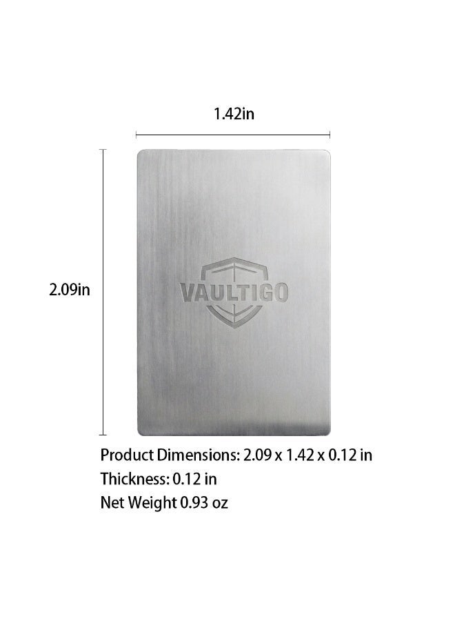 vaultigo Titanium Rectangle Seed Phrase Backup Plate - Image 2