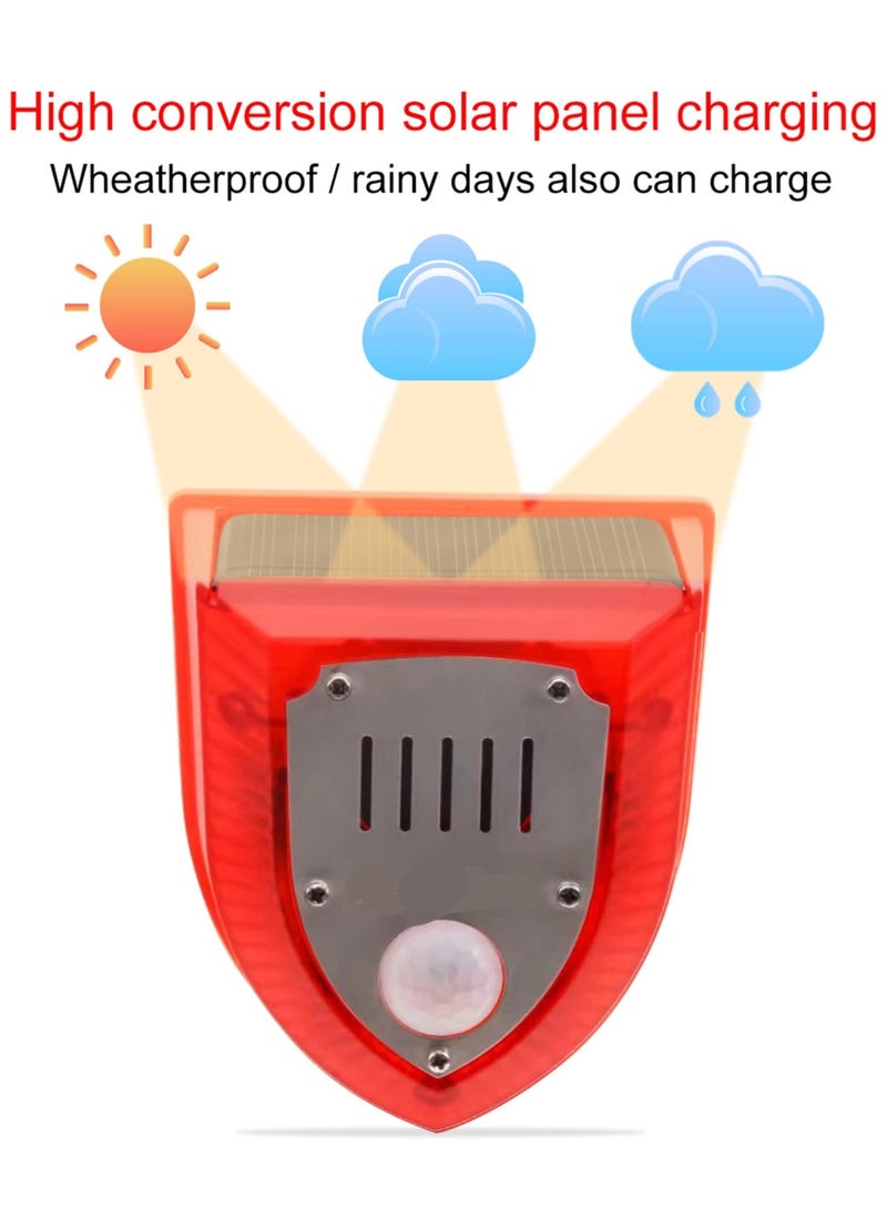 Zikra Solar Security Alarm Lights Outdoor Motion Sensor Alarm Detector Siren Sound LED Warning Strobe Flashing Light Keep Animal Away for Home Farm Barn Villa Yard - Image 5