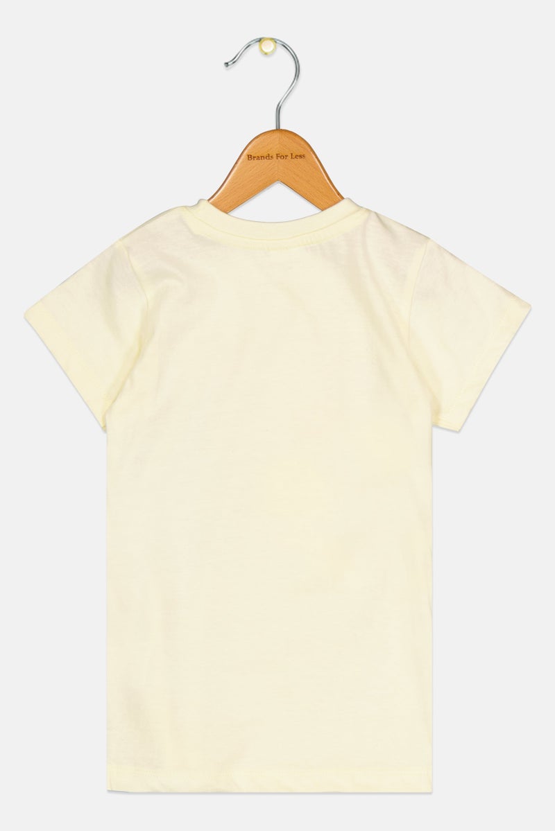 Peanuts Toddlers Girls Short Sleeves Graphic Print T-shirts, Yellow - Image 2