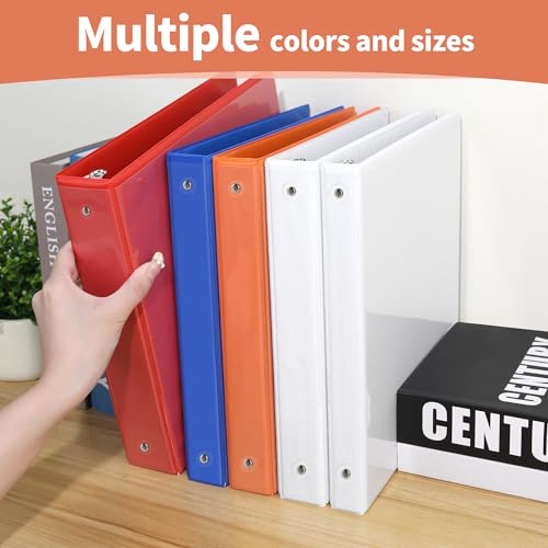 SUNEE 1 Inch Binders 3 Ring 6 Pack, Clear View Three Ring Binders PVC-Free (Fit 8.5x11 Inches) for School Binder or Office Binder Supplies, Classic 6 Colors - Image 5