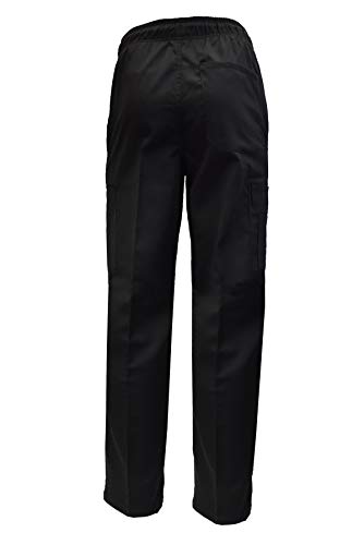 Natural Uniforms Classic 6 Pocket Black Chef Pants with Multi-Pack Quantities Available (1, Medium) - Image 4