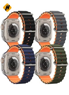 HuHa 4 Pack Sport New Silicone Band Compatible with Apple Watch Ultra Ocean 42/44/45/49mm Strap for iWatch Series Ultra 8 7 6 5 SE  - Image 1