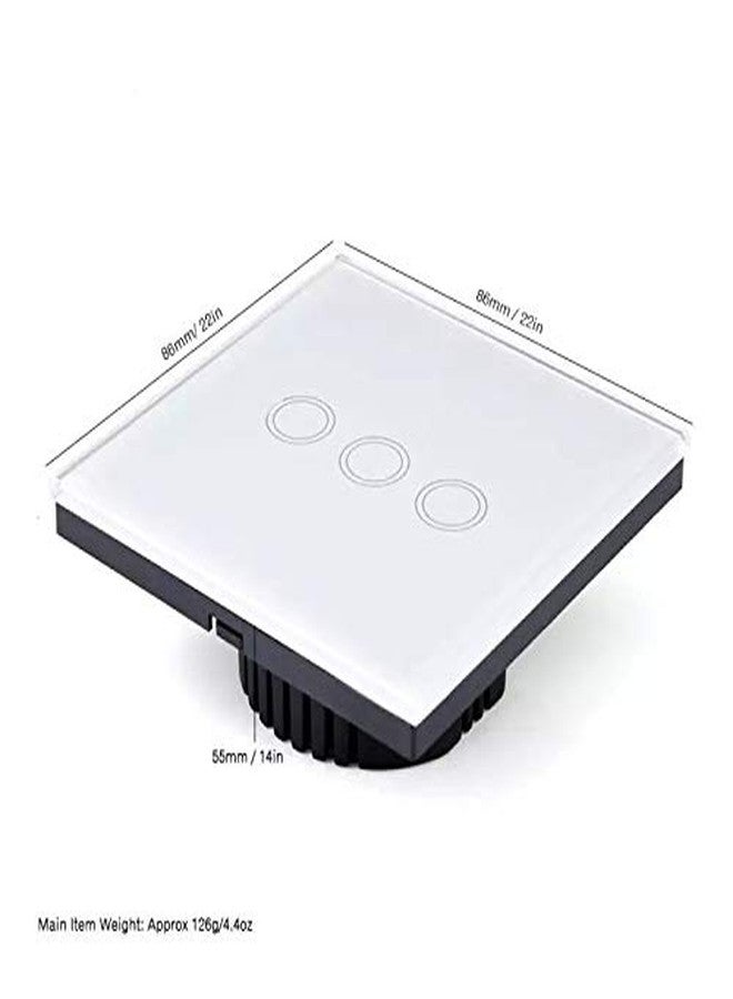 Protium_New Launch_WIFI and RF touch Switch work with Amazon Alexa and Google Assistant for smart home automation_3 Gang_White Color (Compatible with RF remote sold seperately) - Image 3