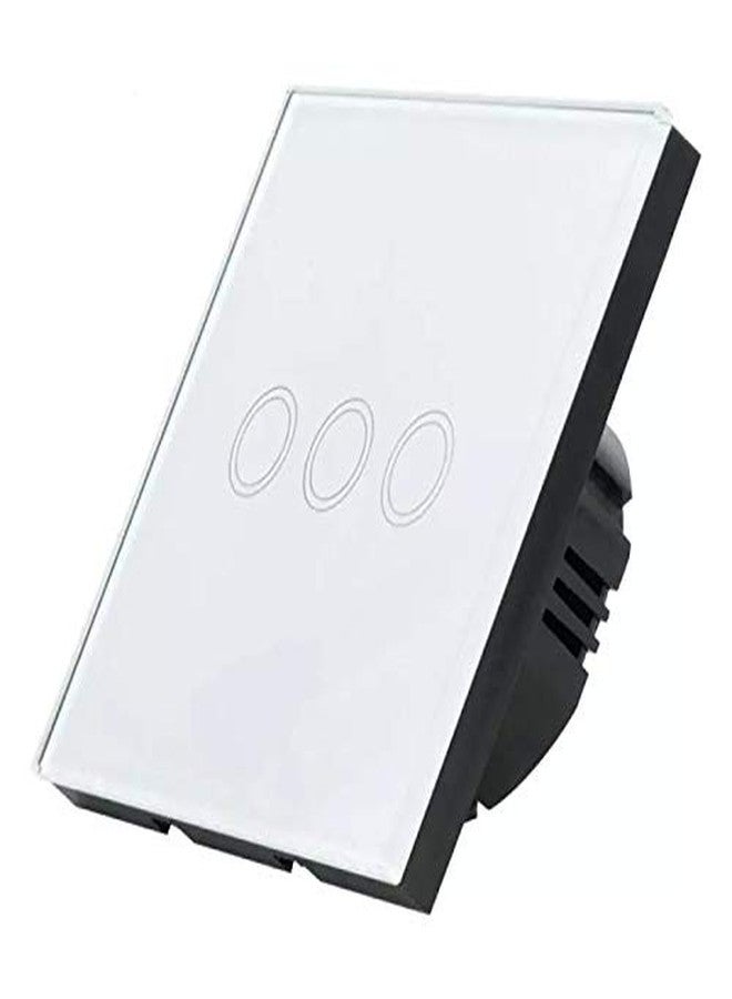 Protium_New Launch_WIFI and RF touch Switch work with Amazon Alexa and Google Assistant for smart home automation_3 Gang_White Color (Compatible with RF remote sold seperately) - Image 1