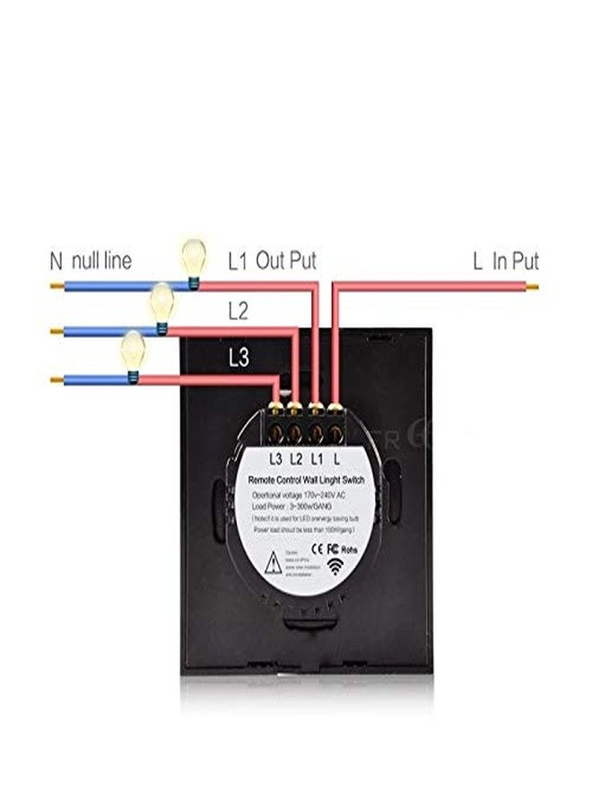 Protium_New Launch_WIFI and RF touch Switch work with Amazon Alexa and Google Assistant for smart home automation_3 Gang_White Color (Compatible with RF remote sold seperately) - Image 4