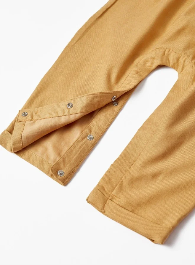 زيبي Jumpsuit with Bows for Baby Girls, Dark Beige