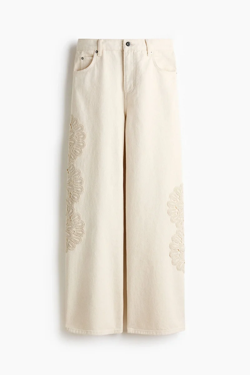 H&M Crochet look-detail jeans