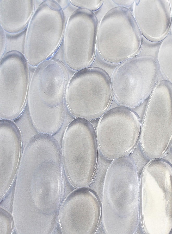 Splash Home Rocks Bathtub Mat Non-Slip, Extra-Long Shower Mat with 167 Suction Cups Bath Mat for Tub, 36 L x 17 W Inches PVC - Clear - Image 2