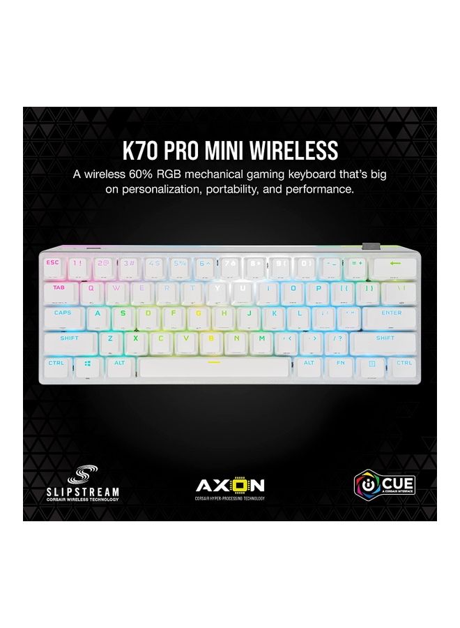 Corsair K70 PRO MINI WIRELESS RGB 60% Mechanical Gaming Keyboard-White - Image 2