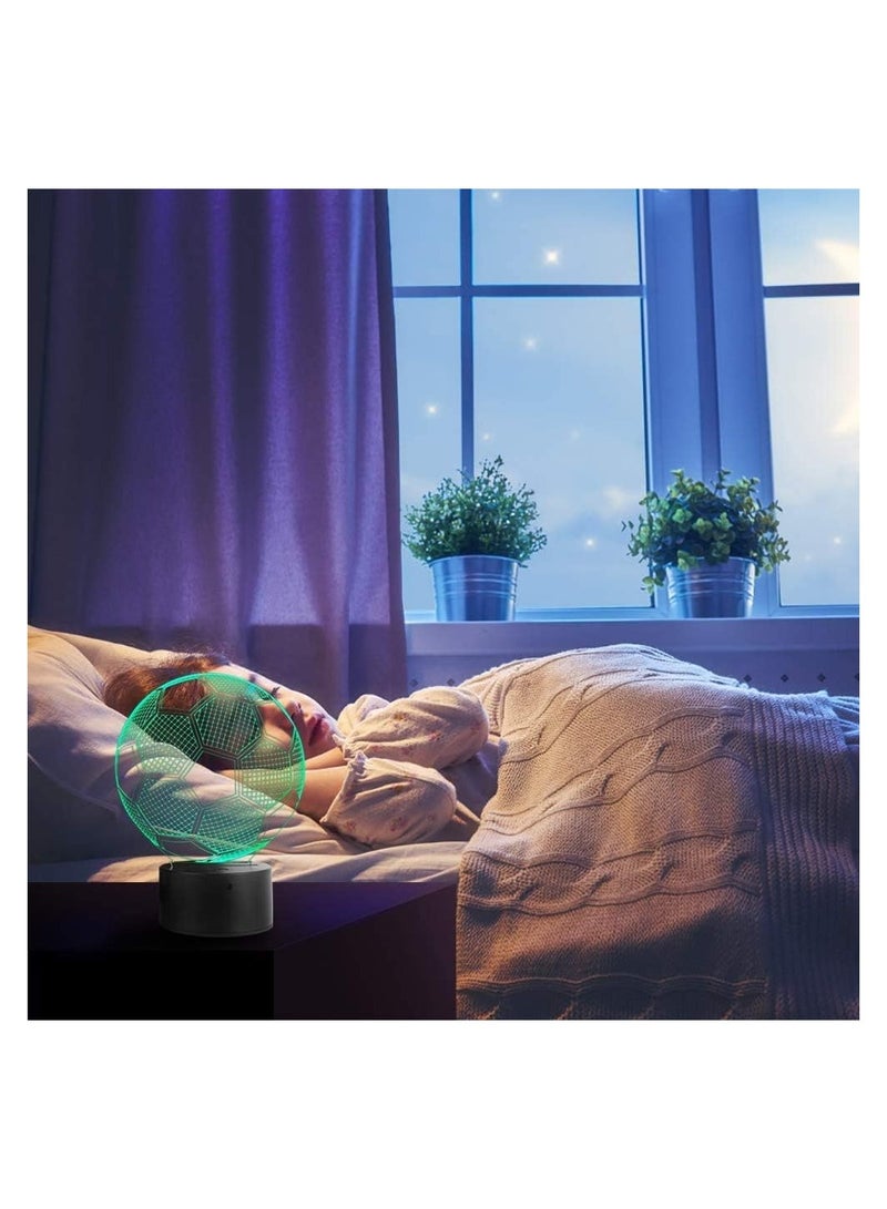 3D Kids Night Light Football 3D Optical Illusion Lamp with Remote Control 16 Colours Changing Soccer - Image 2