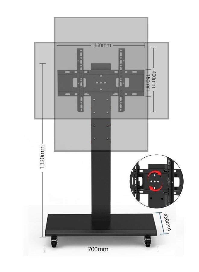 FlashHawk Mobile TV Stand for 26-55 Inch Screens,TV Cart Horizontal and Vertical Switchable for Live Broadcast Offices  - Image 1