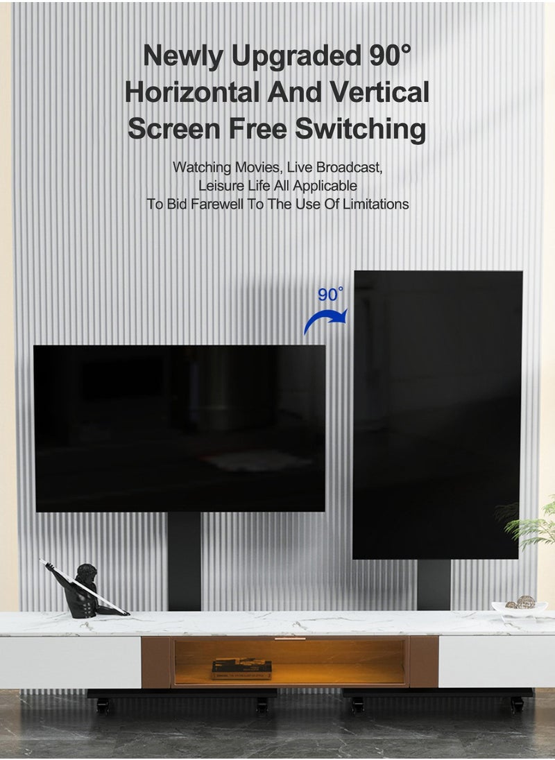 FlashHawk Mobile TV Stand for 26-55 Inch Screens,TV Cart Horizontal and Vertical Switchable for Live Broadcast Offices  - Image 3