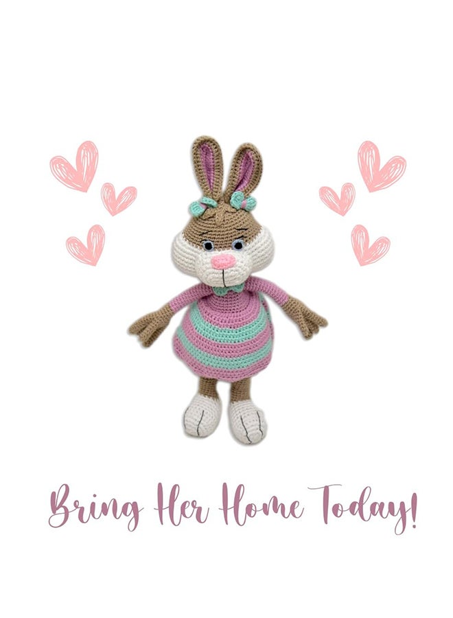 Happy Threads Handmade Crocheted Cute Handmade Jill the Bunny (16 inch) – Multicolour | Crochet Toys | Child Safe | for Babies 6 Months & Above | Dolls for Boys/Girls| For Birthday Gift | Decorative Items for Room - Image 4