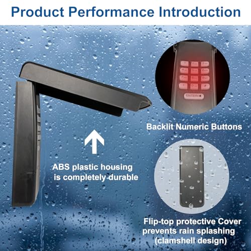 GIOATY Universal Garage Door Opener Keypad for Liftmaster Chamberlain Craftsman Wayne Dalton Openers Produced since 1993, Wireless Keypad Keyless Entry,Replaces 877/878MAX 377/977/877/66LM,SafeSecurity-Black - Image 4