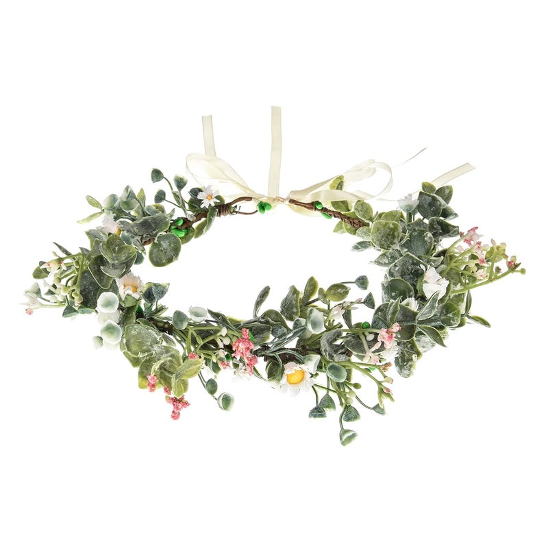 Love Sweety Greenery Flower Headband Boho Leaf Hair Wreath Bridal Wedding Headpiece Maternity Floral CrownLeave Daisy